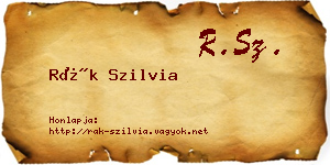 Rák Szilvia névjegykártya